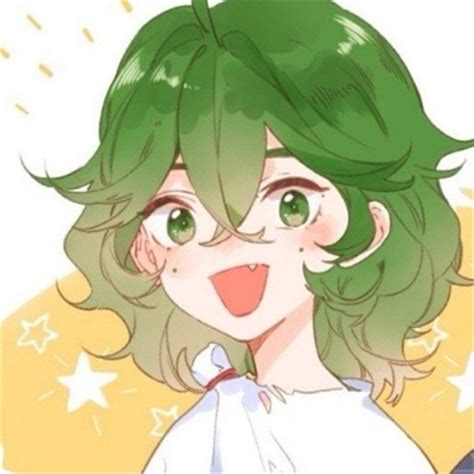 温柔绿色插画头像女生
