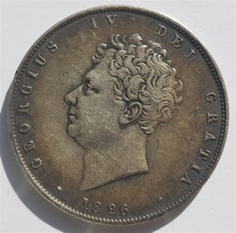 1826 George IV Milled Silver Shilling, Uncirculated