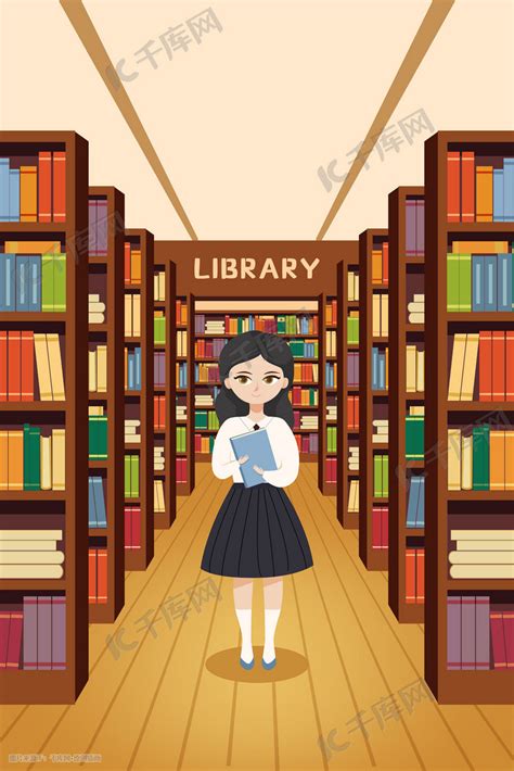 图书馆女孩图片