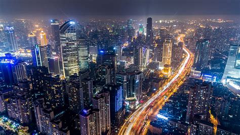 现代都市航拍城市夜景高清图片下载-正版图片500340320-摄图网
