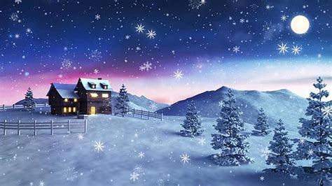 4K冬季下雪冬天房屋圣诞节平安夜背景视频aep4K视频素材下载-编号4365274-潮点视频
