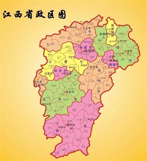 江西省行政区划图_江西地图库