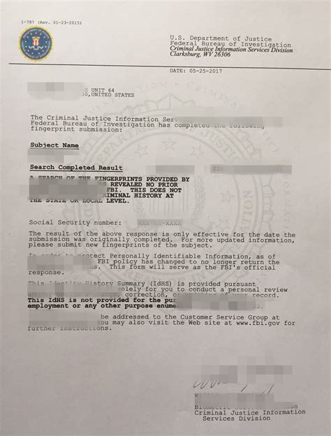 美国FBI无犯罪记录样本 | 办理中国签证