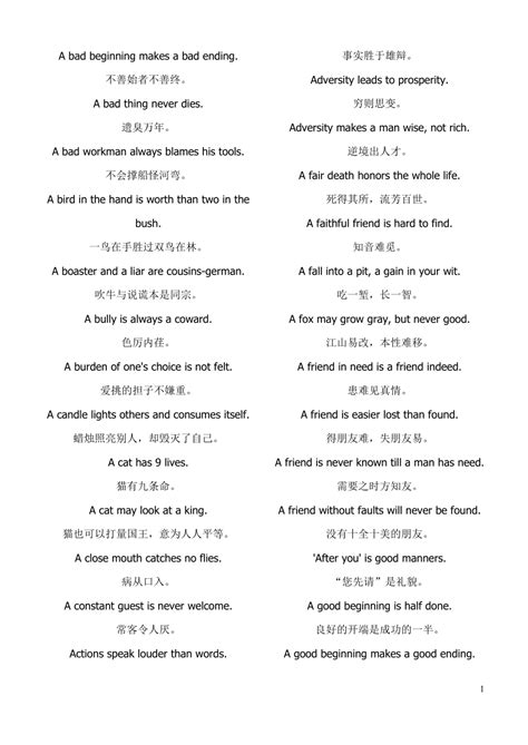 100句英文谚语·写作口语