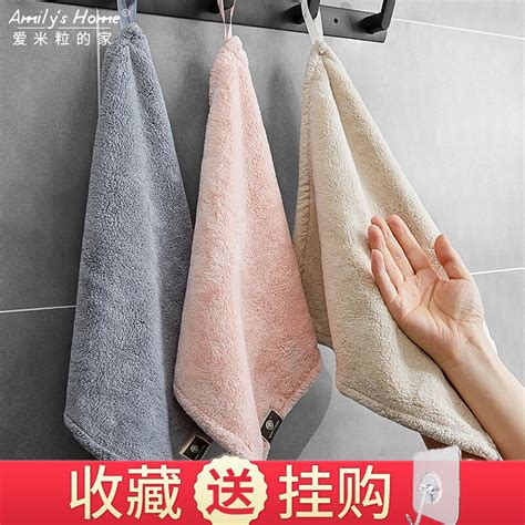 厨房擦手巾挂式超强吸水加厚洗手间浴室卫生间珊瑚绒擦手毛巾抹布-淘宝网