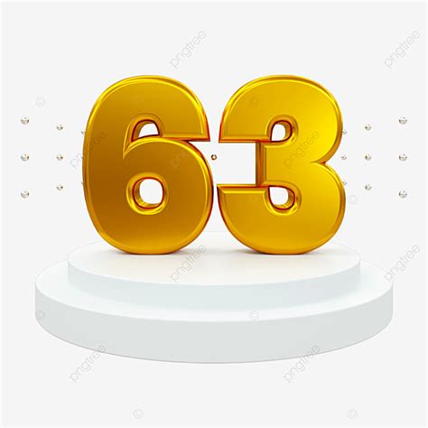 "Numeral 63, sixty three, isolated on white background, 3d render ...