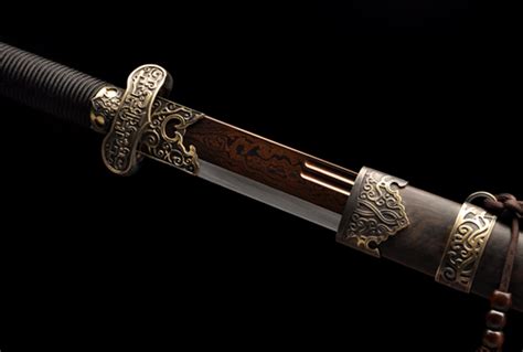 黑金古刀加长版|百炼花纹钢（LJG-3328）| - 知名传统刀剑锻造品牌（原龙剑阁）