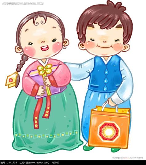 搭肩膀的韩国小夫妻韩国漫画PSD素材免费下载_红动中国