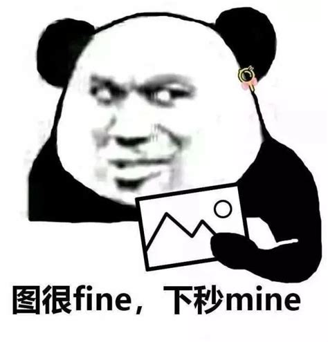 熊猫头盗图：图很fine，下秒mine - DIY斗图表情 - diydoutu.com