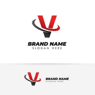 V quadratisches Logo-Design-Konzept isoliert auf weißem Hintergrund ...