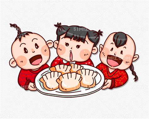 冬至吃饺子卡通装饰图案图片素材免费下载 - 觅知网