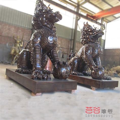 铜雕麒麟-狮子麒麟-曲阳县艺谷园林雕塑有限公司