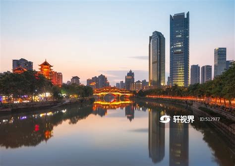 四川省成都市府南河安顺廊桥周边建筑夜景 图片 | 轩视界