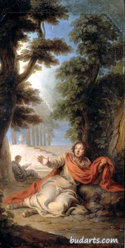 圣奥古斯丁的皈依 - 查尔斯·安托万·科佩尔 - 画园网