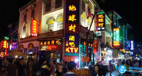 阳朔西街古街中国古镇酒吧街夜景,山水景区,旅游景点,摄影素材,汇图网www.huitu.com