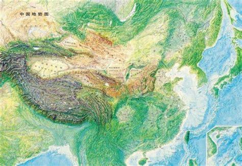 中国海拔高度全景地图