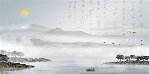 古典中国风山水诗词背景背景图片下载_4724x2362像素JPG格式_编号1lwf6r7gv_图精灵