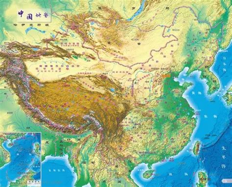 中国地图地形分布图,中地形区,中地形图空白填图_文秘苑图库