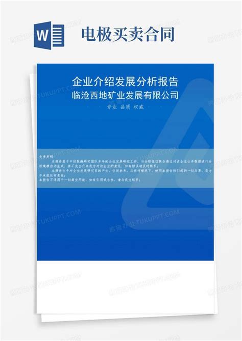 临沧西地矿业发展有限公司介绍企业发展分析报告Word模板下载_熊猫办公