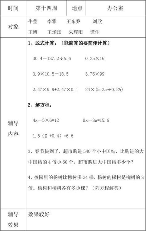 六年级下册数学培优辅差计划 - 范文118