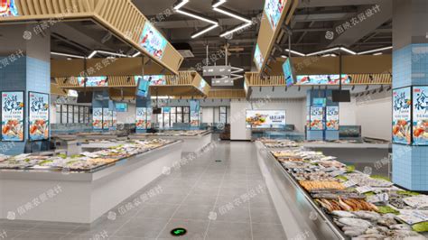 超市水产区设计装修效果图_合抱木工装效果图