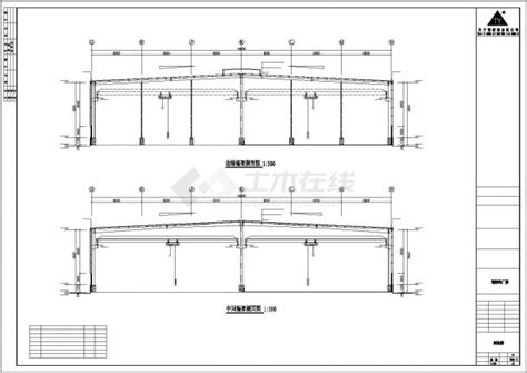 呼和浩特市某食品厂48米跨度单层钢结构厂房全套建筑结构设计CAD图纸_工业厂房_土木在线