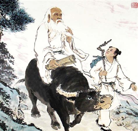老子骑牛图图片