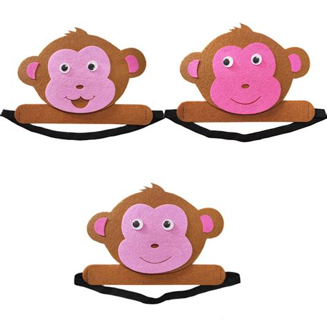 猴子头饰小猴孙悟空美猴王大猩猩头套帽子儿童卡通幼儿园表演道具_虎窝淘