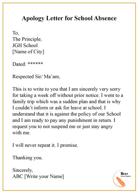 Absence Excuse Letter For School 2024 (guide + Free Samples) | Sheria ...