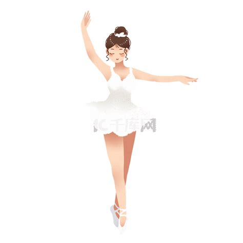 卡通人物跳芭蕾舞的女孩素材图片免费下载-千库网