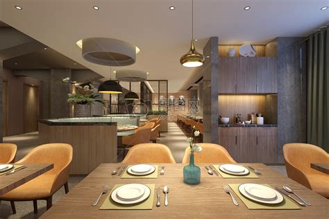 现代北欧风餐厅室内设计效果图高清图片下载-正版图片500588446-摄图网