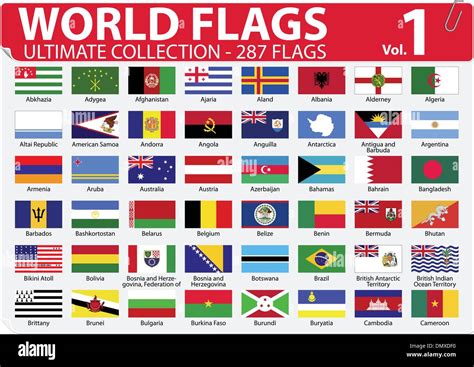 World Flags - Ultimate Collection - 287 flags - Volume 1 Stock Vector ...