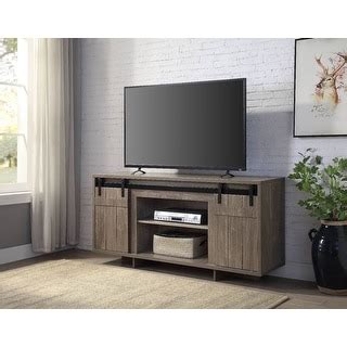 4-Piece Wall Mount Floating TV Stand with See-Through Storage Cabinet ...