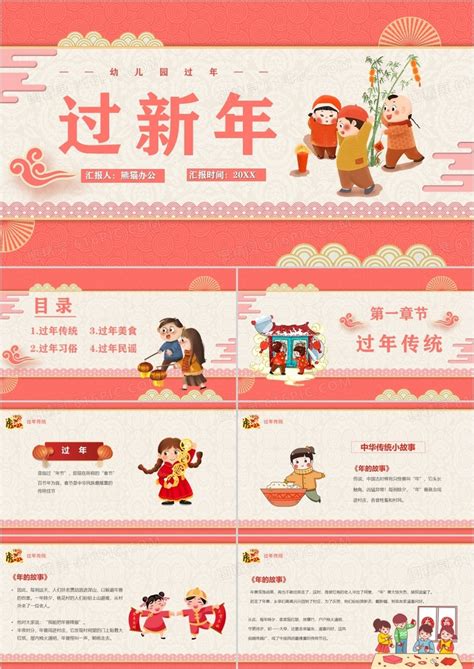 春节习俗传统文化介绍PPT模板|平面|PPT/演示|办公资源网 - 原创作品 - 站酷 (ZCOOL)