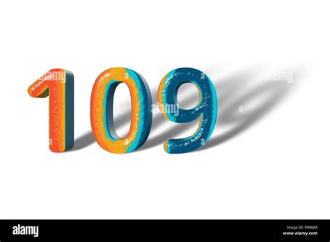 Number 109 vector font alphabet. Yellow 109 number with black ...