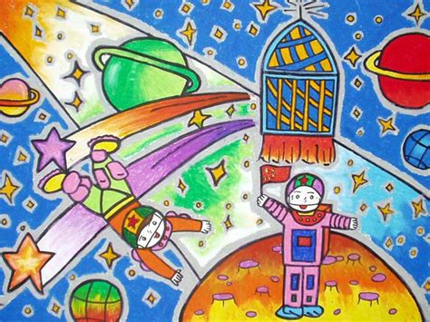 幼儿教育:儿童科幻画《未来图书馆》-中大网校儿童教育网