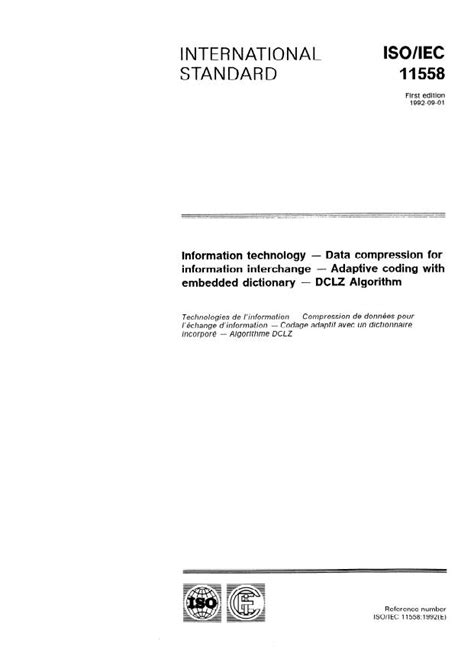 ISO/IEC 11558:1992 - Information technology — Data compression for ...