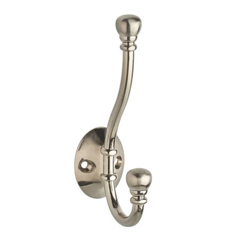 Decohooks Two Prong Ball End Hook Satin Nickel 130mm - Screwfix
