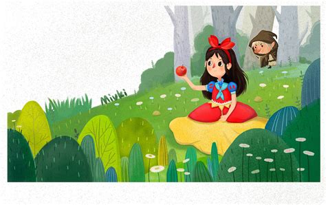 白雪公主和七个小矮人|插画|儿童插画|泛泛Moy_原创作品-站酷ZCOOL