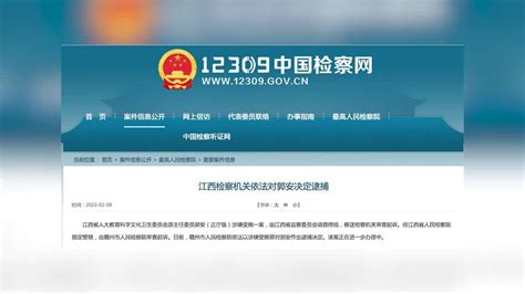 江西省人大教育科学文化卫生委员会原主任委员郭安被决定逮捕_手机新浪网