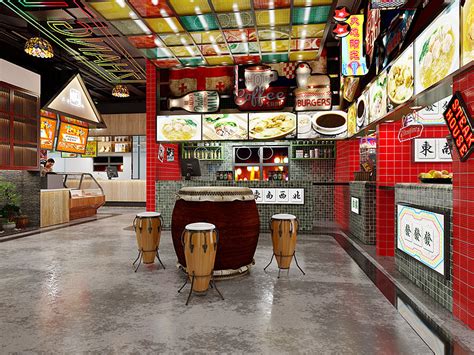 美食城设计-餐厅设计|空间|室内设计|腾锐品牌策划设计 - 原创作品 - 站酷 (ZCOOL)