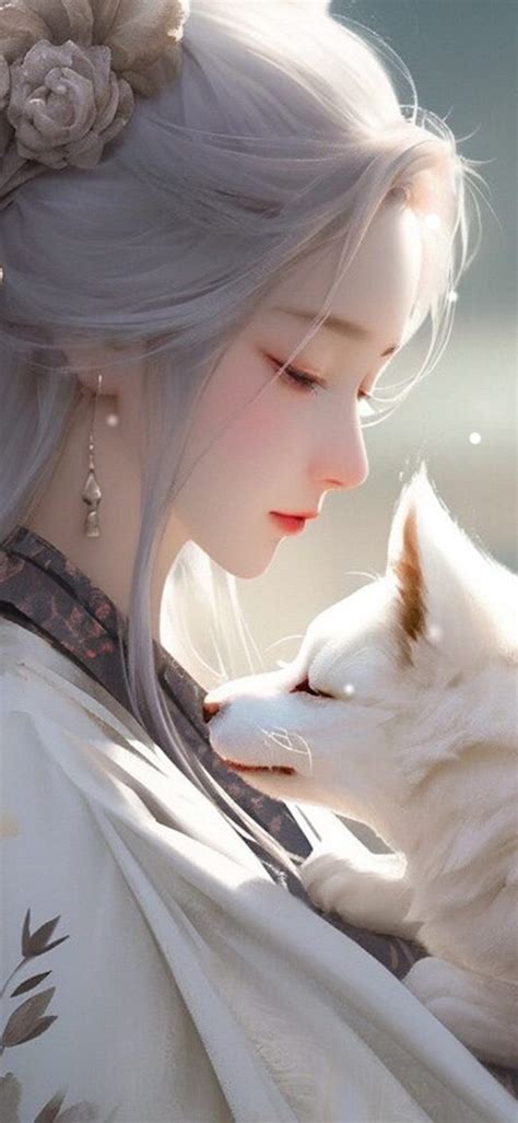 白狐女子图片