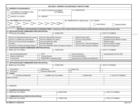 DA Form 137-1 - Fill Out, Sign Online and Download Fillable PDF ...