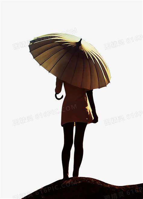 女生头像背影温柔打伞