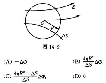 在空间有一非均匀电场，其电场线分布如图14－9所示．在电场中作一半径为R的闭合球面S，已知通过球面 - 上学吧找答案