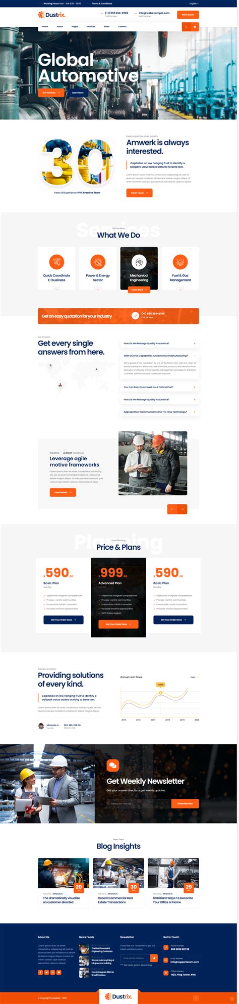 工业公司网站模板设计，精美的机械行业网站模板_墨鱼部落格
