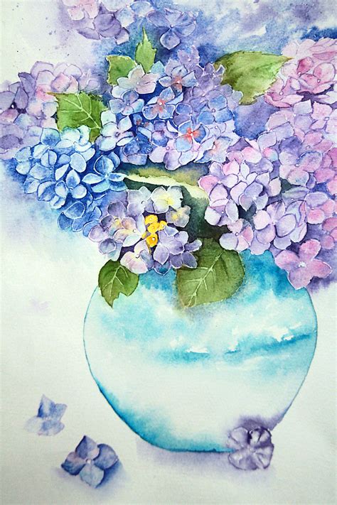 水彩画颜料风景图片