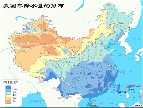 高清我国年降水量分布图大图_中国地理地图_初高中地理网