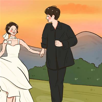 插画情侣头像甜美女生
