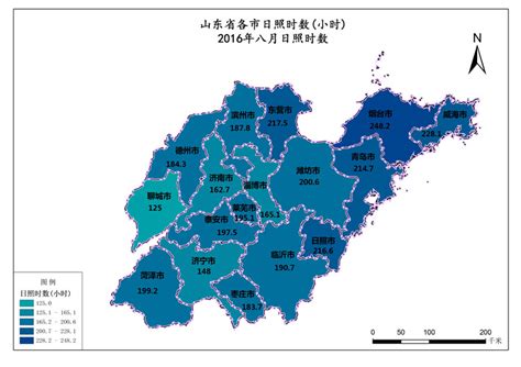陕西省2016年日照时数 -免费共享数据产品-地理国情监测云平台